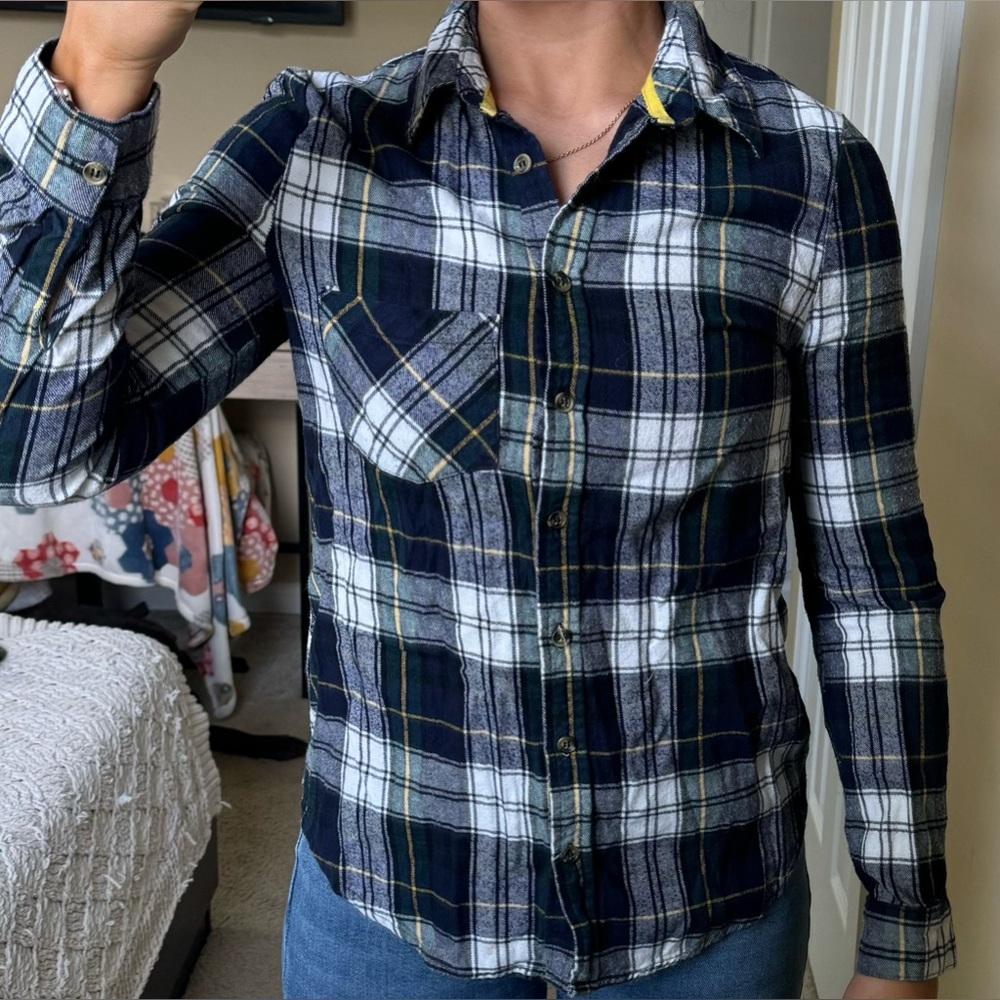 Socialite blue green flannel